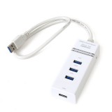 Omega USB 3.0 Hub 4 port  fehér (OUH34W) (OUH34W) - USB Elosztó