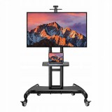 Omnimount Perlesmith PSTVMC05-US 32"-82" LCD TV / Monitor gurulós padló tartó állvány - Fekete (PSTVMC05-US)