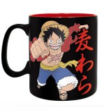 One Piece: Luffy és szalmakalapos koponya  bögre