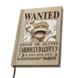 One Piece: Luffy körözési plakát mintájú jegyzetfüzet (A5)
