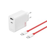 Oneplus USB/Type-C GaN PD 80W hálózati töltő + Type-C kábel White 5461100597