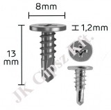 Önfúró szerkezetépítő csavar lapos fejjel