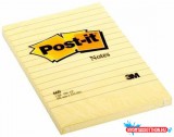 Öntapadó jegyzettömb, 102x152 mm, 100 lap, vonalas, 3M POSTIT, sárga