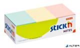 Öntapadó jegyzettömb, 38x51 mm, 12x100 lap, STICK N, pasztell színek