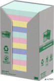 Öntapadó jegyzettömb, 38x51 mm, 24x100 lap, környezetbarát, 3M POSTIT 'Nature', vegyes pasztell színek