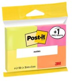 Öntapadó jegyzettömb, 38x51 mm, 4x100 lap, 3M POSTIT, Neon (LP6812P)