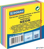 Öntapadó jegyzettömb, 50x50mm,250 lap, DONAU, fehér és neon színek