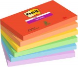 Öntapadó jegyzettömb, 76x127 mm, 6x90 lap, 3M POSTIT Super Sticky Playful, vegyes színek (LP6556SSPLA)