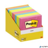 Öntapadó jegyzettömb, 76x76 mm, 100 lap, 3M POSTIT, vegyes szín