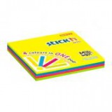 Öntapadó jegyzettömb, 76x76 mm, 100 lap, STICK N "Magic Pad" neon színek [100 lap]