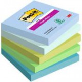 Öntapadó jegyzettömb, 76x76 mm, 5x90 lap, 3M POSTIT "Super Sticky Oasis", vegyes színek [450 lap]