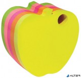 Öntapadó jegyzettömb, alma alakú, 400 lap, DONAU, vegyes neon színek