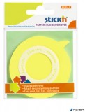 Öntapadó jegyzettömb, buborék alakú, 70x70 mm, 50 lap, STICK N, sárga