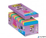 Öntapadó jegyzettömb csomag, "Z", 76x76 mm, 16x90 lap, 3M POSTIT, "Super Sticky", vegyes