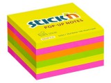 Öntapadó jegyzettömb csomag, Z, 76x76 mm, 6x100 lap, STICK N, neon színek (SN21848)