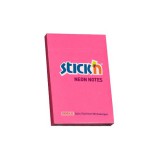 Öntapadó jegyzettömb STICK&#039;N 76x51mm neon pink 100 lap