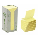 Öntapadó jegyzettömb, Z, 76x76 mm, 16x100 lap, környezetbarát, 3M POSTIT, sárga (LPR3301T)