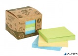 Öntapadó jegyzettömbtorony, 75x75 mm, 6x100 lap, környezetbarát, VICTORIA OFFICE, "Green", vegyes