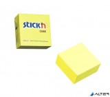 Öntapadó kockatömb, 76x76mm, 400 lap, STICK N, neonsárga