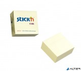 Öntapadó kockatömb, 76x76mm, 400 lap, STICK N, pasztellsárga