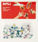 Öntapadó mozgó szem, kör, APLI "Creative", vegyes színek