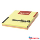 Öntapadós jegyzet OPTIMA 75x75mm neon 100 lap