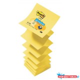 Öntapadós jegyzettömb 3M Post-it LP330N "Z" 76x76mm sárga 12x100 lap