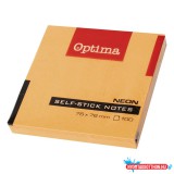 Öntapadós jegyzettömb OPTIMA 75x75mm neon narancs 100 lap