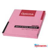 Öntapadós jegyzettömb OPTIMA 75x75mm neon rózsa 100 lap