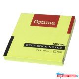 Öntapadós jegyzettömb OPTIMA 75x75mm neon zöld 100 lap