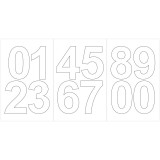 Öntapadós számok 10 cm-es méretben 12 db Fehér
