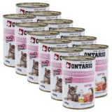 ONTARIO Kitten Konzerv - csirke, rák, rizs és olaj - 12 x 400 g