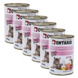 ONTARIO Kitten Konzerv - csirke, rák, rizs és olaj - 6 x 400g