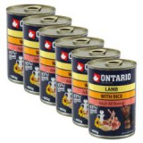 ONTARIO kutyakonzerv, bárány, rizs és olaj - 6x400g