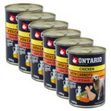 ONTARIO kutyakonzerv, csirke, sárgarépa és olaj - 6x400g