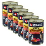 ONTARIO kutyakonzerv, vadas, áfonya és olaj - 6x400g