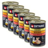 ONTARIO Puppy kutyakonzerv, csirke, rizs és olaj - 6x400g