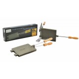 Öntöttvas BBQ ostyasütő, sajtos tallér sütő