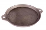 Öntöttvas grillserpenyő, bordázott 35 cm (öntöttvas sütőlap)