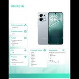 OPPO A6 Pro 5G 16,7 cm (6.57") Kettős SIM Android 15 USB C-típus 8 GB 256 GB 6500 mAh Titán (6932169381154)