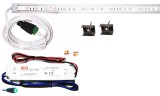 Optonica 75cm-es 9 Wattos, 12 Voltos piros LED átlátszó keskeny alumínium profilban, fix tápegységgel (45db 5050 SMD LED)