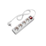 OPTONICA 7610 4-es elosztó gyermekvédelemmel kapcsolóval 3G1.5mm-3M, 16A, 230V, Max3500W, IP20 - fehér