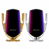 Optonica Autós telefontartó és vezeték nélküli töltőállomás; 10W ezüstözött