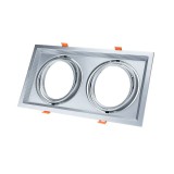 Optonica Beépíthető 2-es keret, kocka, mozgatható, ezüst, 330x180x42mm, AR111