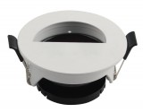 Optonica Beépíthető spot lámpatest, félkör fehér fedlap, GU10-es foglalat, MAX 35W, IP20, ф83x40.7 mm