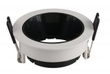 Optonica Beépíthető spot lámpatest, kör, fehér házas - fekete belső GU10-es foglalat, MAX 35W, IP20, ф79x32 mm