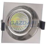 OPTONICA CB3223 süllyesztett LED spot lámpa,billenthető,matt króm 8W 200-240V 640lm 6000K 60° 100x100x70mm IP20 A+ 25000h