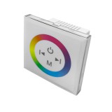 Optonica Dimmer RGB LED szalaghoz, fali, fehér üvegpanel, érintő vezérléssel