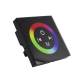 Optonica Dimmer RGB LED szalaghoz, fali, fekete üvegpanel, érintő vezérléssel