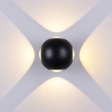 Optonica Fekete fali lámpa, 230V, 4W,380LM,4000K - IP54